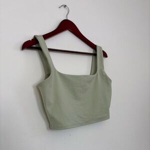 Sleek Olive Green Women's Crop Top